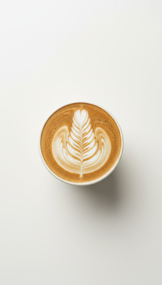 Latte with Intricate Microfoam Art